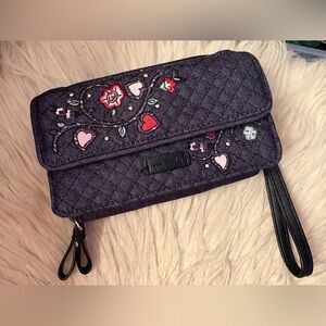 Vera Bradley  Floral Embroidered Crossbody Wallet